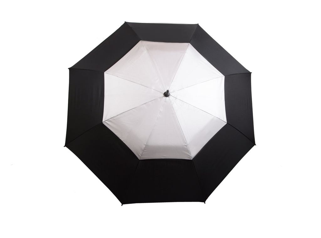 AU-54UV - Golf Auto Open Fibreglass Frame Double Layer UV Coated Pongee Rubberised Handle