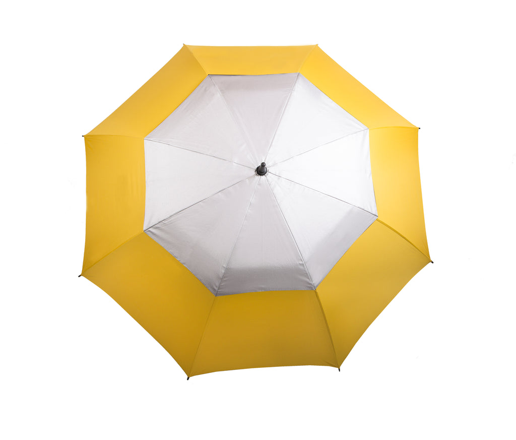 AU-54UV - Golf Auto Open Fibreglass Frame Double Layer UV Coated Pongee Rubberised Handle