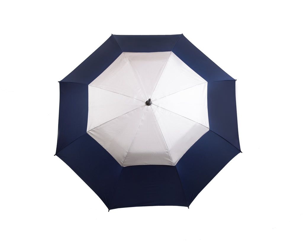 AU-54UV - Golf Auto Open Fibreglass Frame Double Layer UV Coated Pongee Rubberised Handle