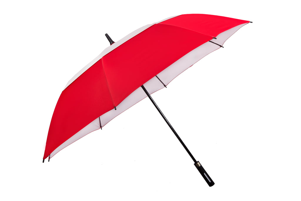 AU-54UV - Golf Auto Open Fibreglass Frame Double Layer UV Coated Pongee Rubberised Handle