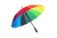 AU-44 - 545 x16kx14M Auto Open Rainbow umbrella with Black stright Plastic handle