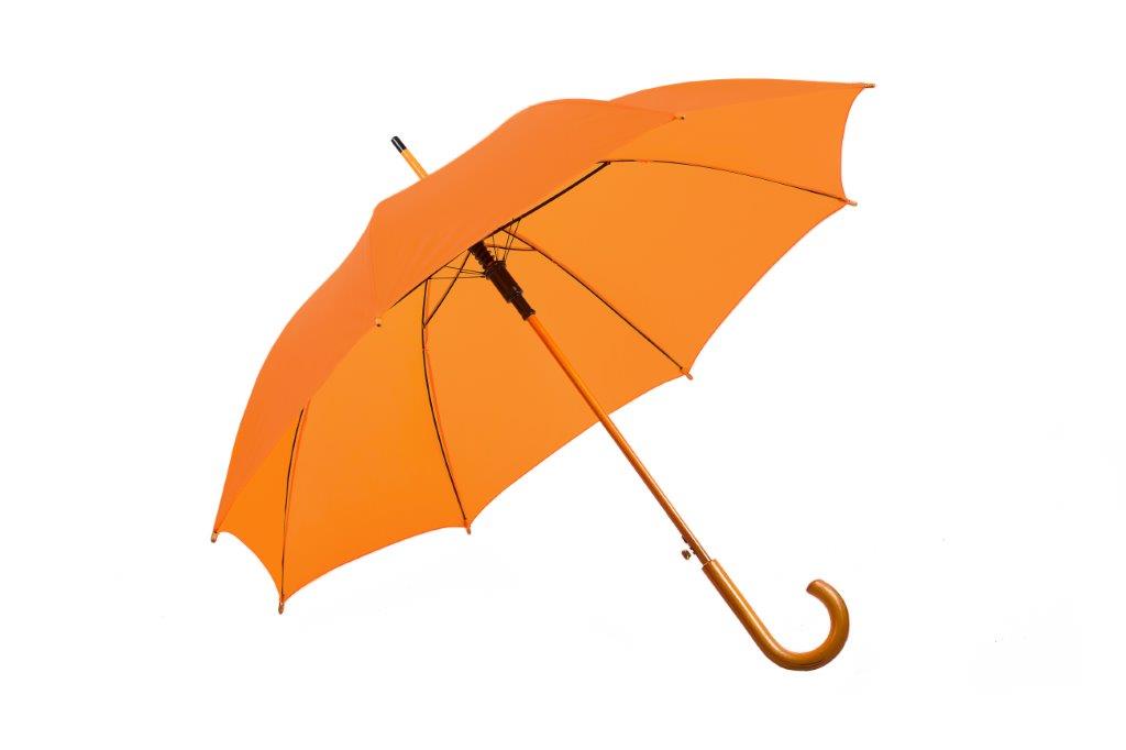 AU-12W: Deluxe Auto Open Wooden Shaft Solid Colour with Wooden Hook Handle