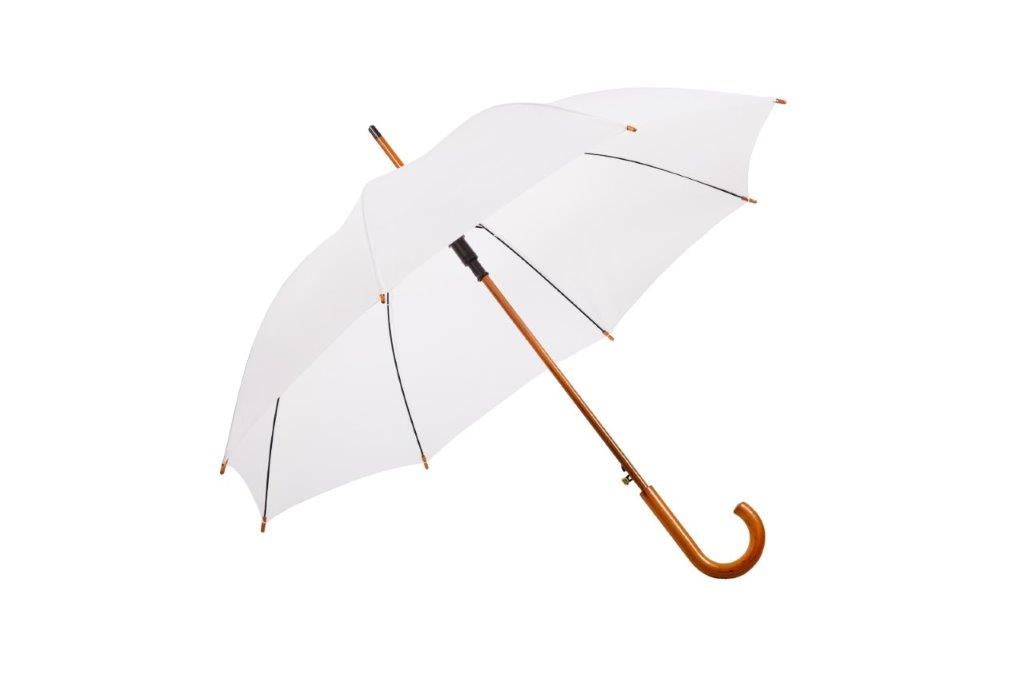 AU-12W: Deluxe Auto Open Wooden Shaft Solid Colour with Wooden Hook Handle