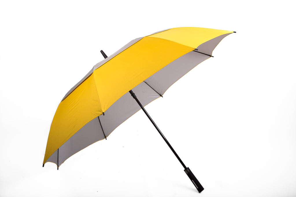 AU-54UV - Golf Auto Open Fibreglass Frame Double Layer UV Coated Pongee Rubberised Handle