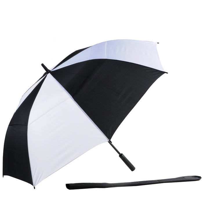 AU-59 - Golf Auto Open Fibreglass Frame Double Layer Pongee Rubberised Handle