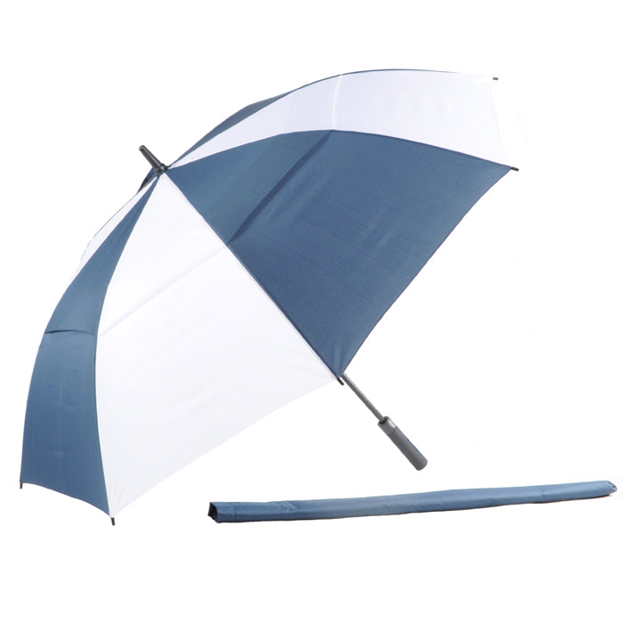 AU-59 - Golf Auto Open Fibreglass Frame Double Layer Pongee Rubberised Handle