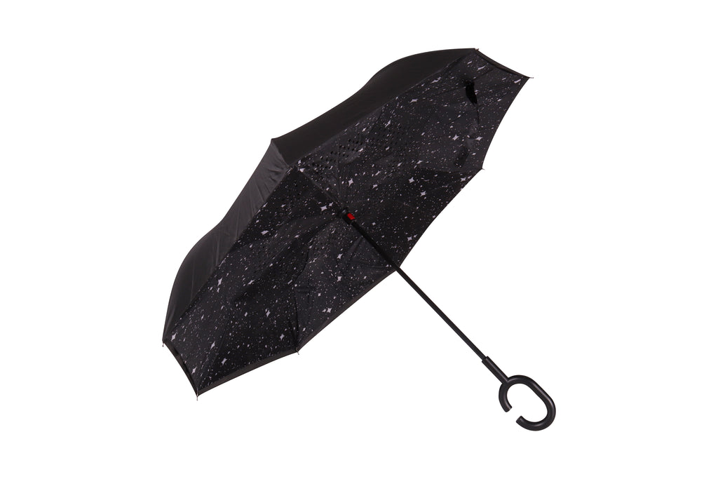 AU-70 - Reversible Umbrella Manual Open Pongee Rubberised Handle