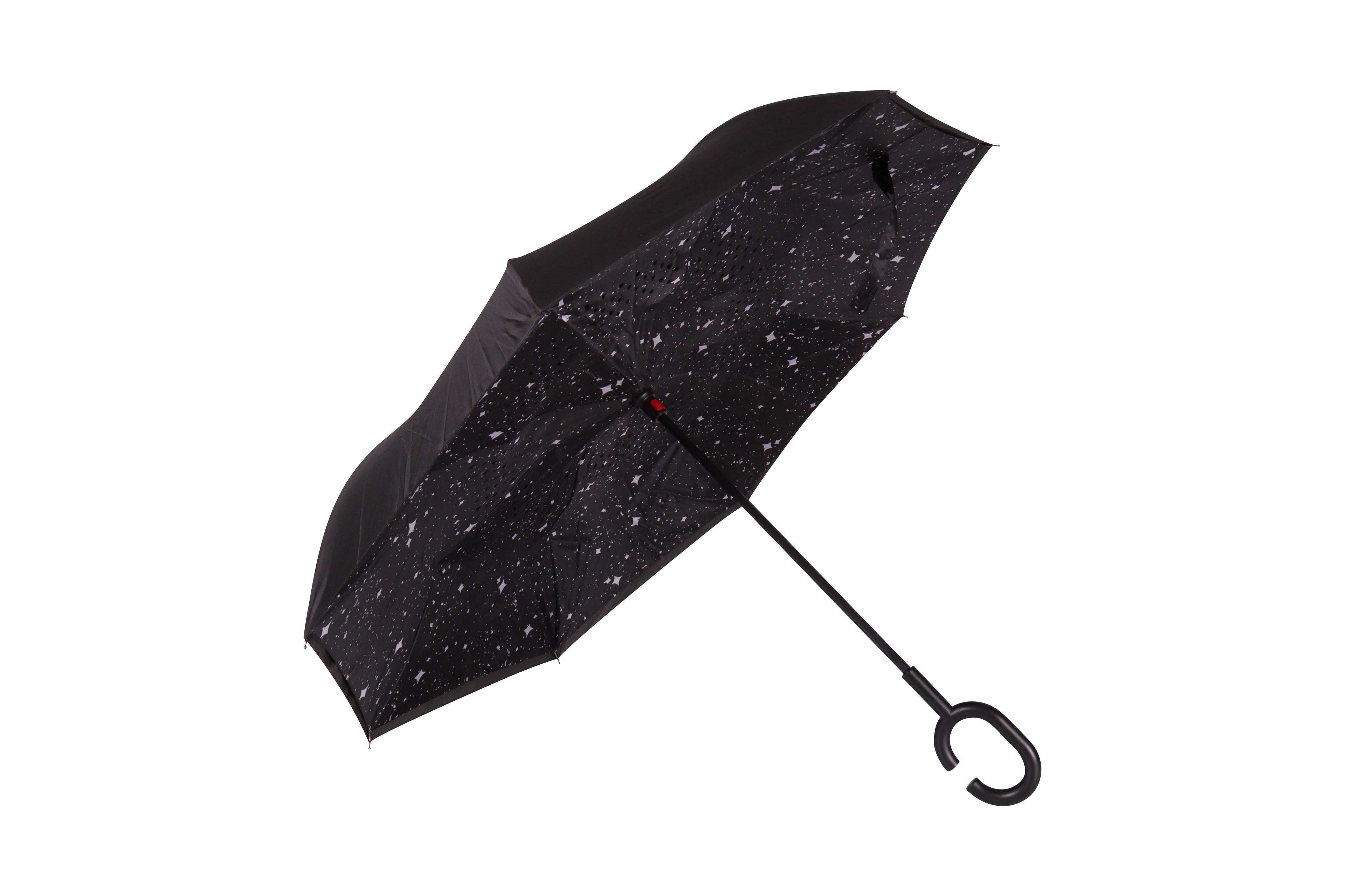 AU-70 - Reversible Umbrella Manual Open Pongee Rubberised Handle