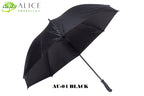 AU-04 - Golf M-Open Fiberglass Ribs Metal Shaft  Solid Colour with Plastic Grip Handle