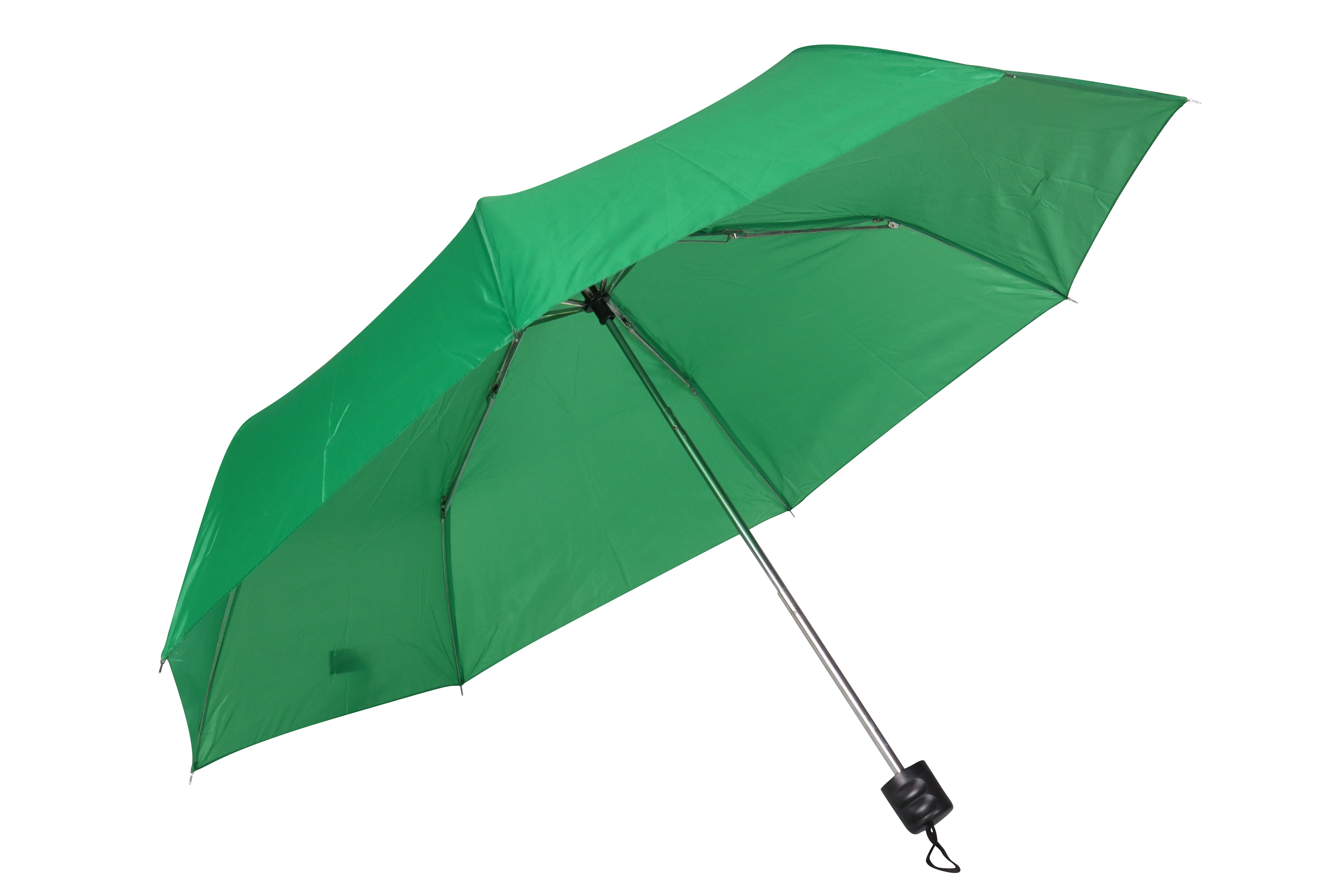AU-20 - Mini Compact Manual Open Steel Frame Solid Colour with Plastic Handle - Emerald Colour Main image