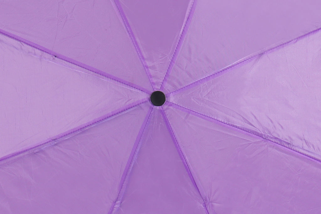 AU-20 - Mini Compact Manual Open Steel Frame Solid Colour with Plastic Handle - Purple Colour