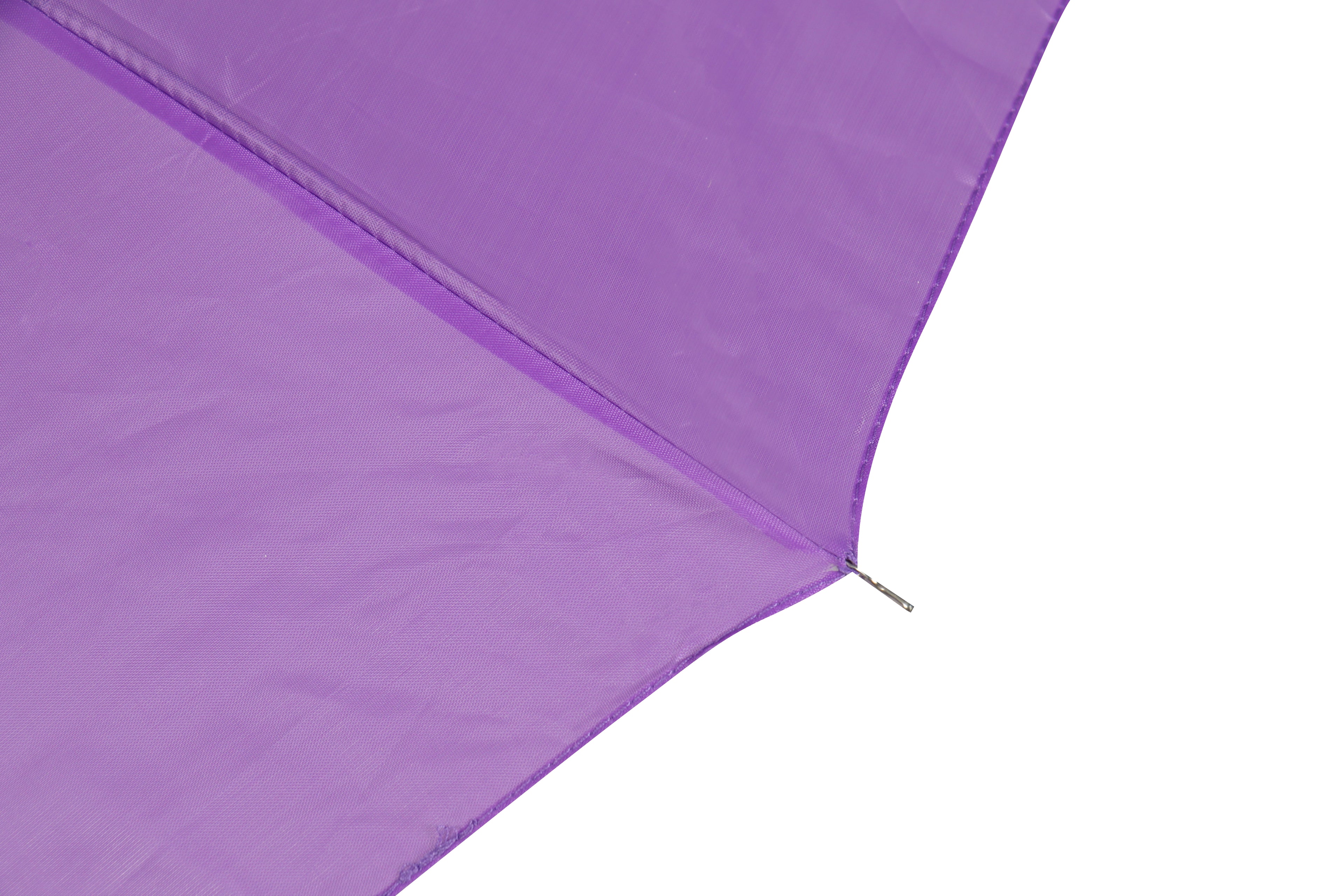 AU-20 - Mini Compact Manual Open Steel Frame Solid Colour with Plastic Handle - Purple Colour