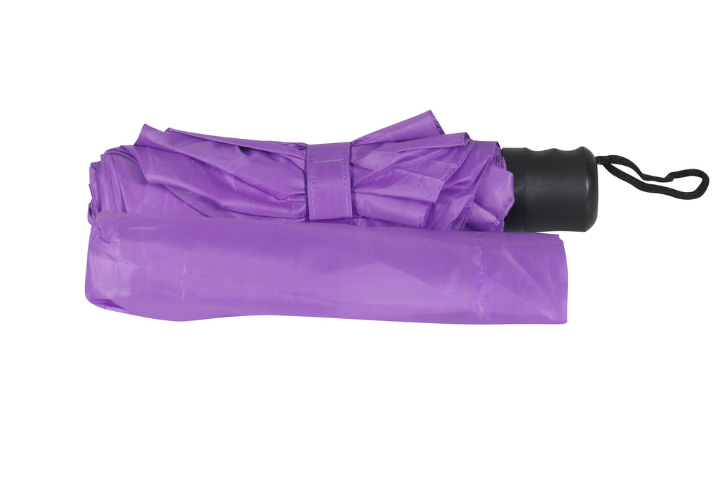 AU-20 - Mini Compact Manual Open Steel Frame Solid Colour with Plastic Handle - Purple Colour