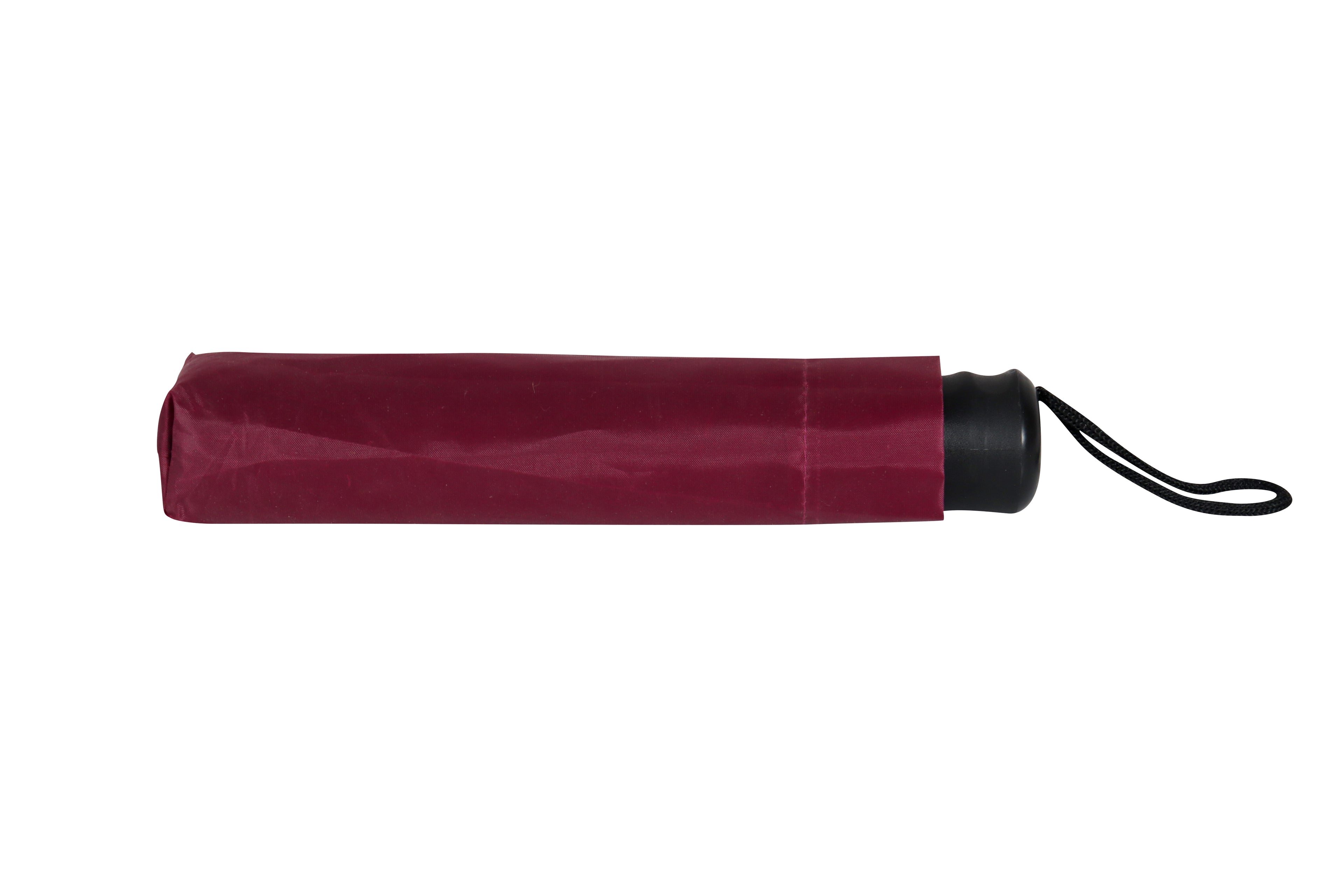 AU-20 - Mini Compact Manual Open Steel Frame Solid Colour with Plastic Handle - Maroon Colour