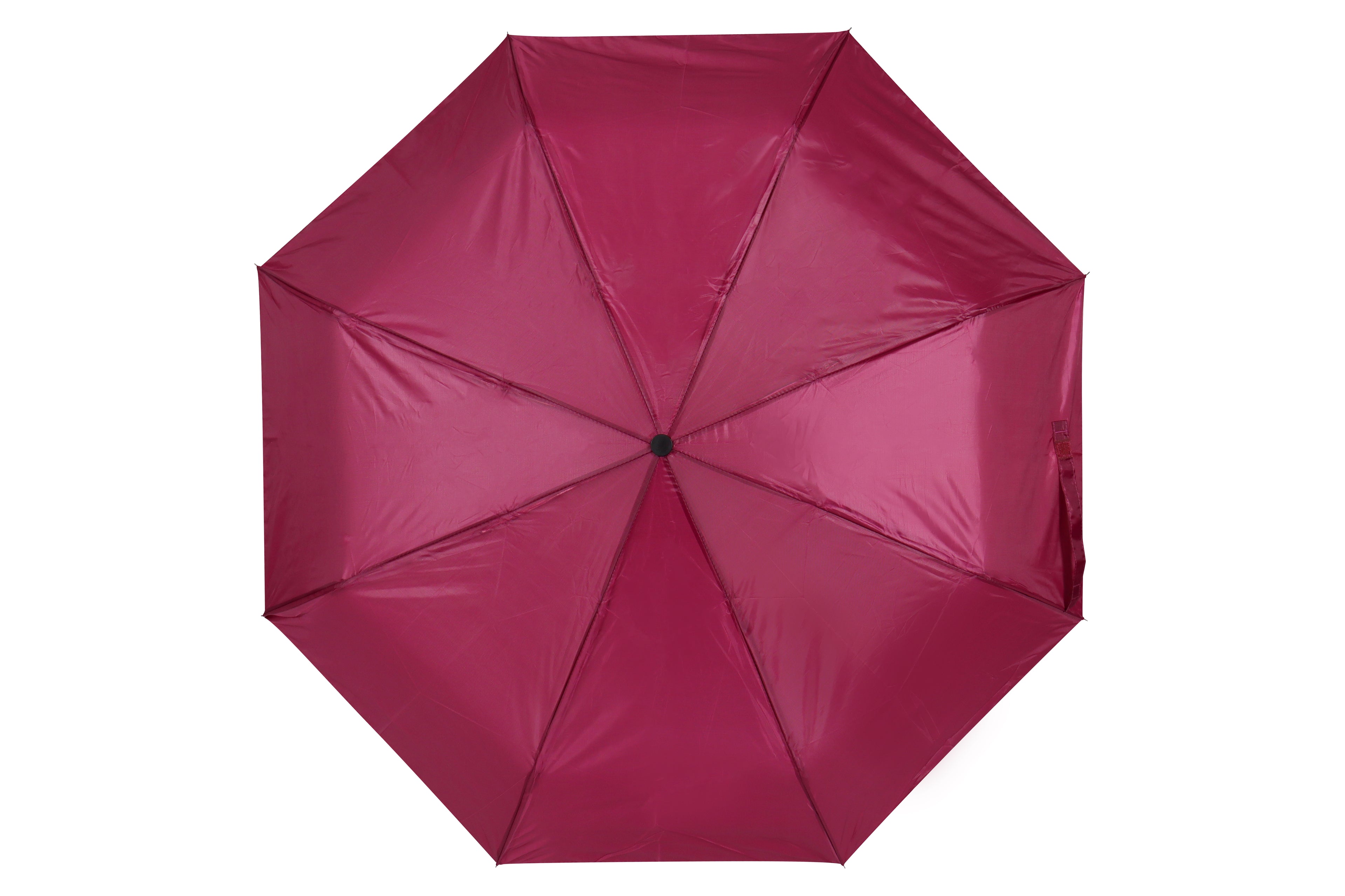 AU-20 - Mini Compact Manual Open Steel Frame Solid Colour with Plastic Handle - Maroon Colour