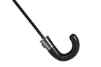 AU-18: Gent Compact Auto Open Steel Frame Solid Colour with Black Leather Hook Handle