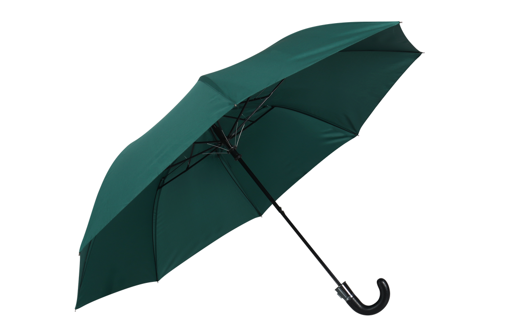 AU-18: Gent Compact Auto Open Steel Frame Solid Colour with Black Leather Hook Handle