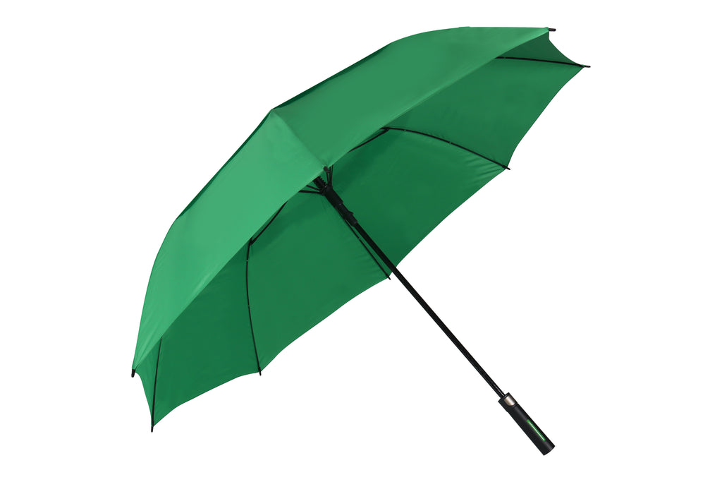 AU-59 - Golf Auto Open Fibreglass Frame Double Layer Pongee Rubberised Handle