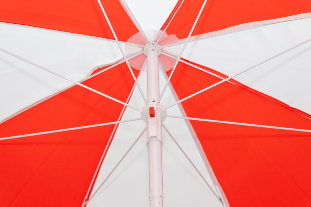 AU-36 - Arch 200cm 120G Polyester Beach Umbrella 22/25 mm Steel Pole with Tile